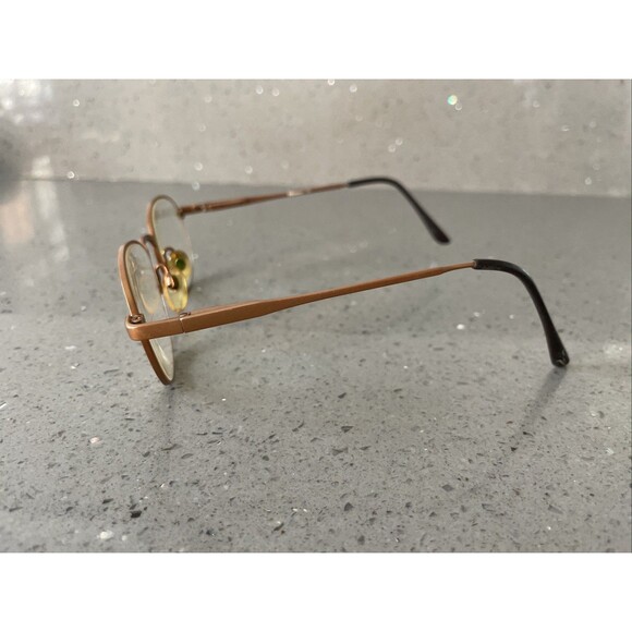 Nintendo Eyewear N-582 MBZ 49-19-135 Gold Full Rim round Eyeglasses Frames ONLY - Picture 3 of 13